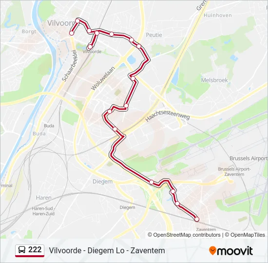 222 Bus Line Map