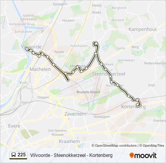 Plan de la ligne 225 de bus