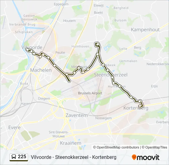 225 Bus Line Map