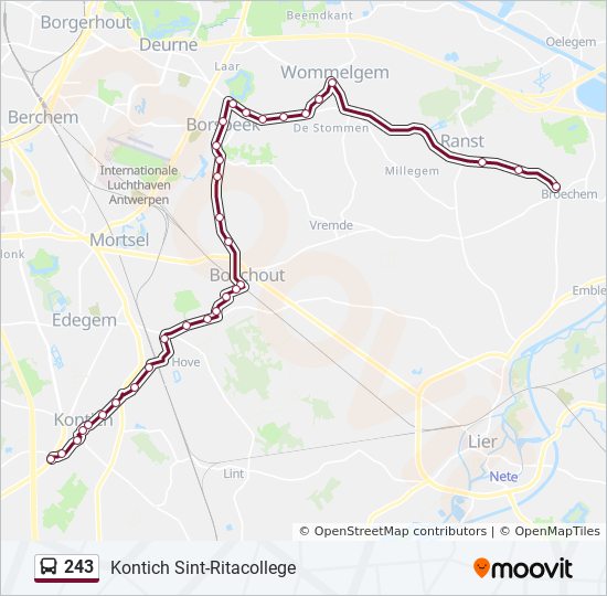 243 bus Line Map