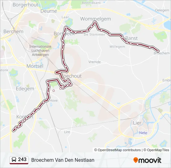 243 Bus Line Map
