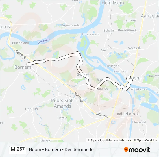 257 Bus Line Map
