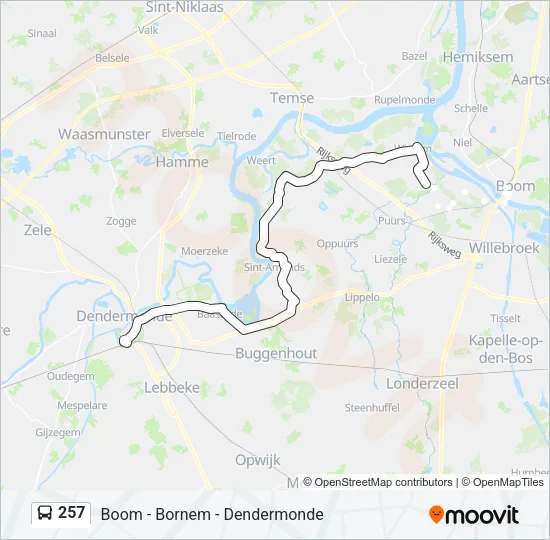 257 Bus Line Map
