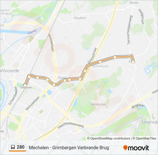 280 Bus Line Map