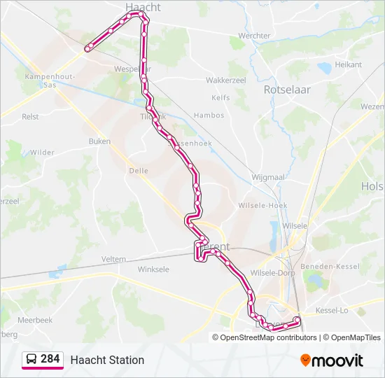 284 Bus Line Map