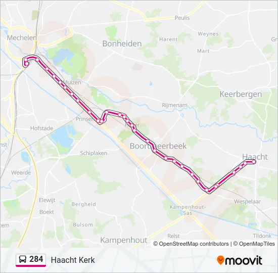284 Bus Line Map