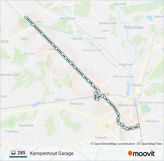 285 Bus Line Map