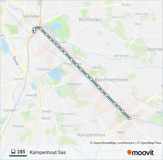 285 Bus Line Map