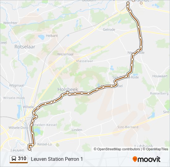 Plan de la ligne 310 de bus