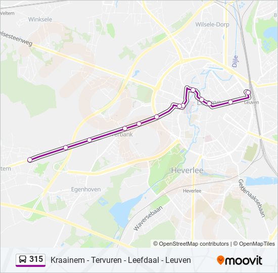 Plan de la ligne 315 de bus