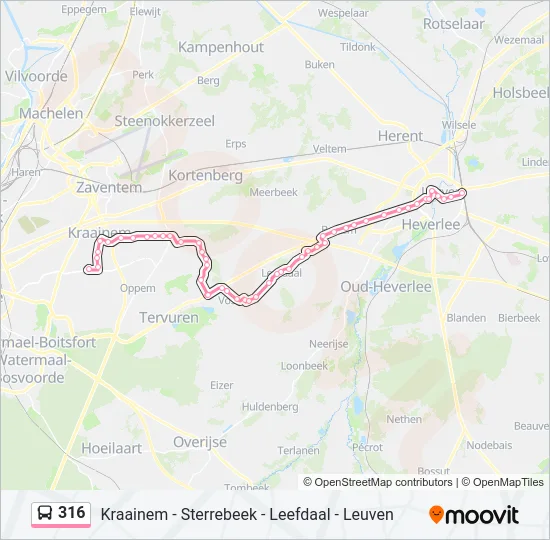 316 Bus Line Map