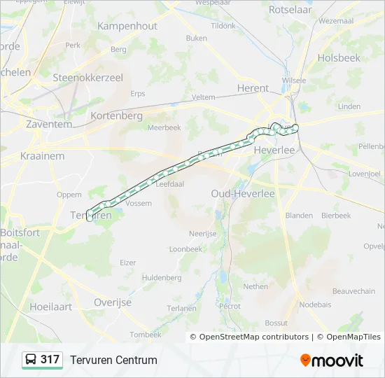 Bus 317 Route Map 317 Route: Schedules, Stops & Maps - Tervuren Centrum (Updated)