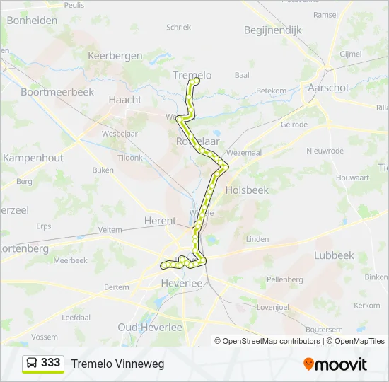 Plan de la ligne 333 de bus
