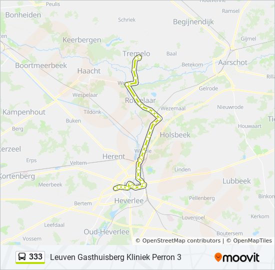 333 Route: Schedules, Stops & Leuven Gasthuisberg Kliniek 3 (Updated)