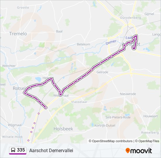 Plan de la ligne 335 de bus