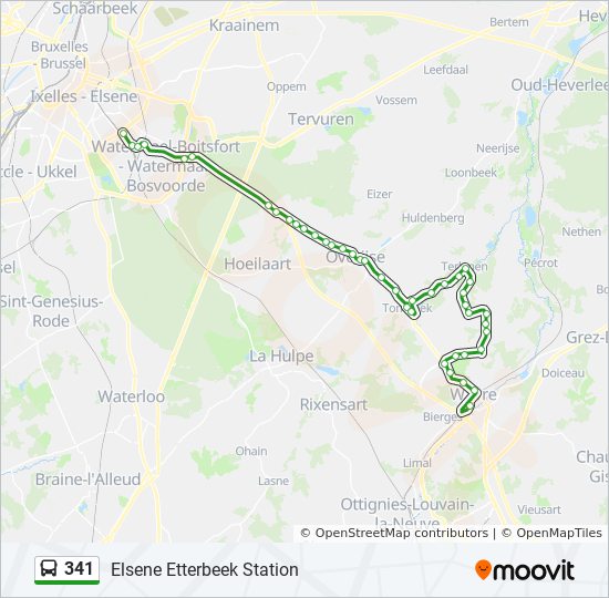 Vermelden Embryo schreeuw 341 Route: dienstregelingen, haltes en kaarten - Elsene Etterbeek Station