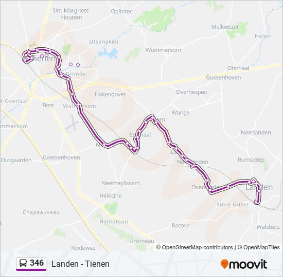 Plan de la ligne 346 de bus