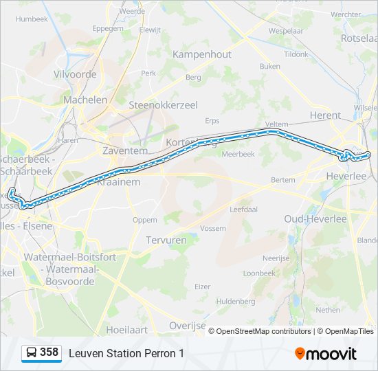 Verbonden Flash Vete 358 Route: dienstregelingen, haltes en kaarten - Leuven Station Perron 1  (Bijgewerkt)
