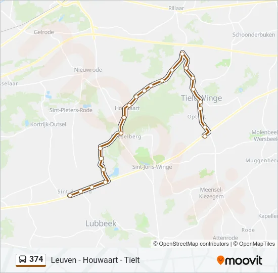 374 Bus Line Map