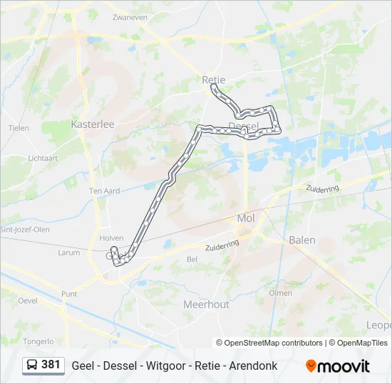 381 Bus Line Map