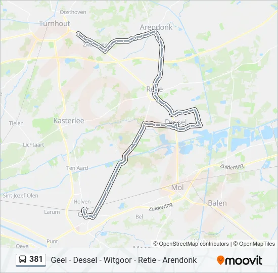 381 Bus Line Map