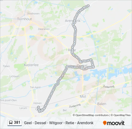 381 Bus Line Map