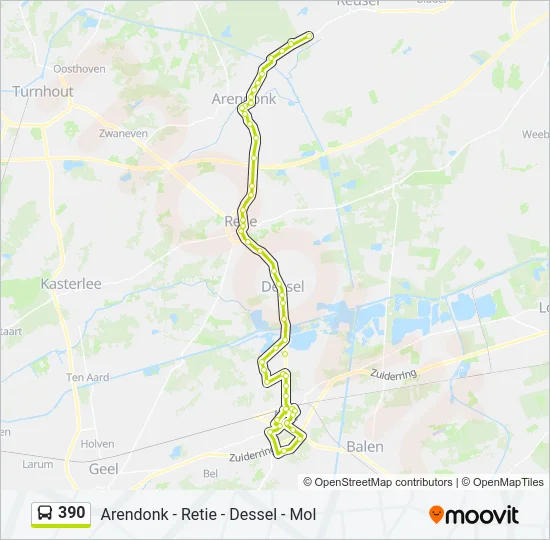 390 Bus Line Map