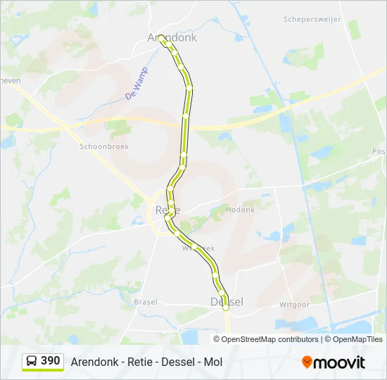 390 Bus Line Map