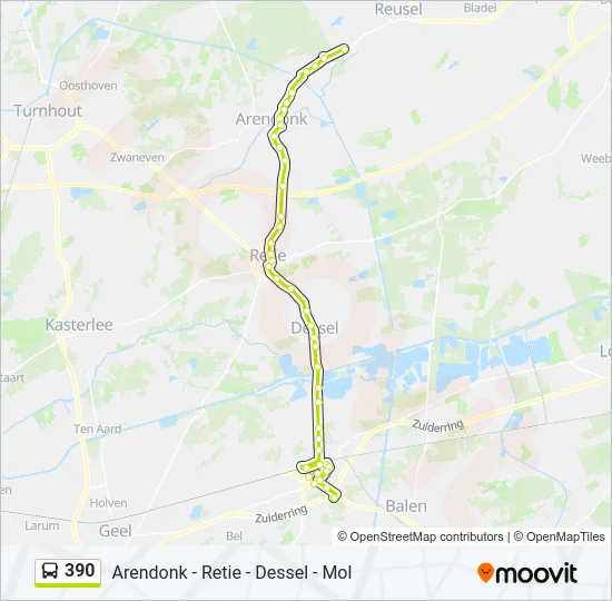 390 Bus Line Map