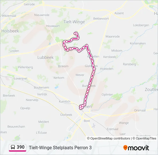 390 Bus Line Map