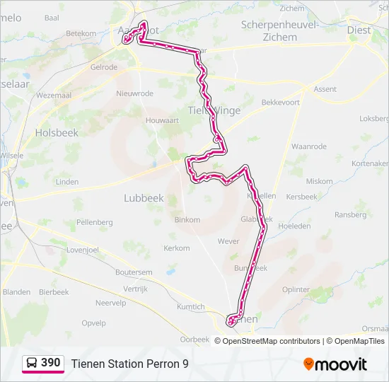 390 Bus Line Map