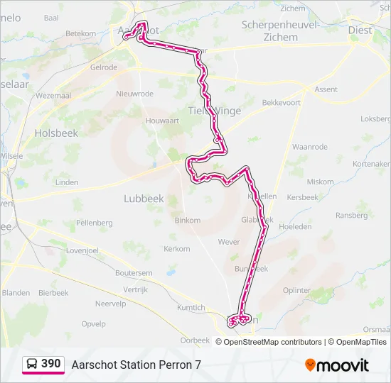 390 Bus Line Map