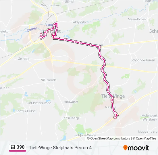 390 Bus Line Map