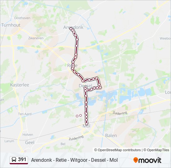 391 bus Line Map