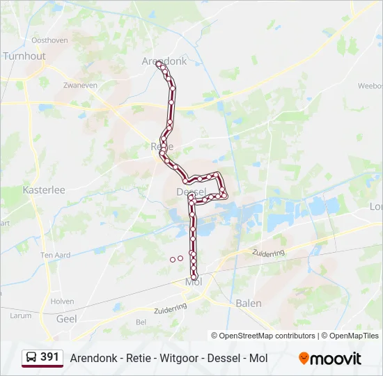 391 Bus Line Map