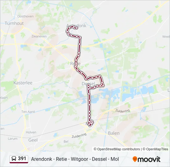 391 Bus Line Map