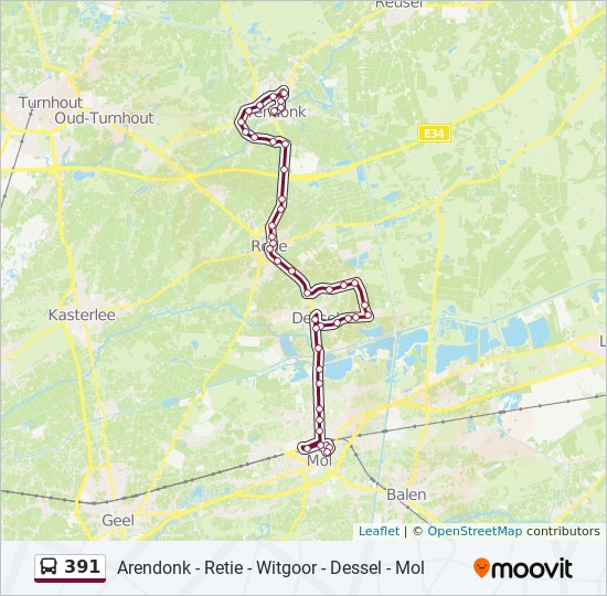 routine Van streek Veroorloven 391 Route: Schedules, Stops & Maps - Arendonk Gemeentehuis (Updated)