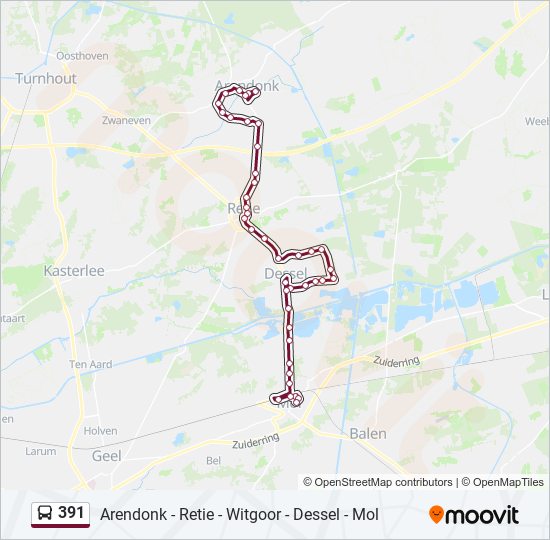 routine Van streek Veroorloven 391 Route: Schedules, Stops & Maps - Arendonk Gemeentehuis (Updated)