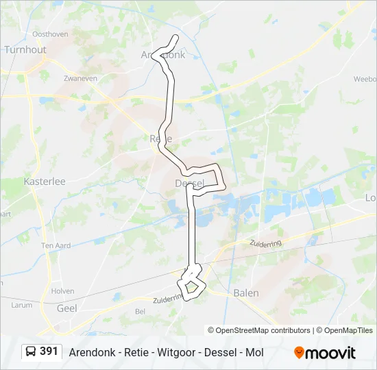 391 Bus Line Map