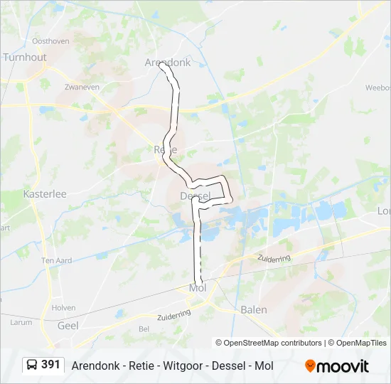 391 Bus Line Map