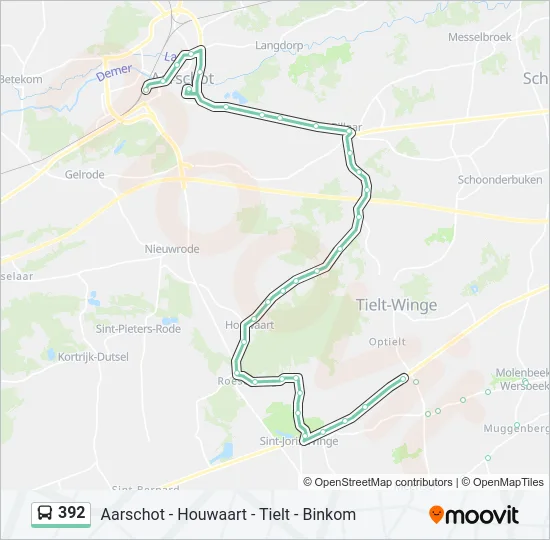 392 Bus Line Map