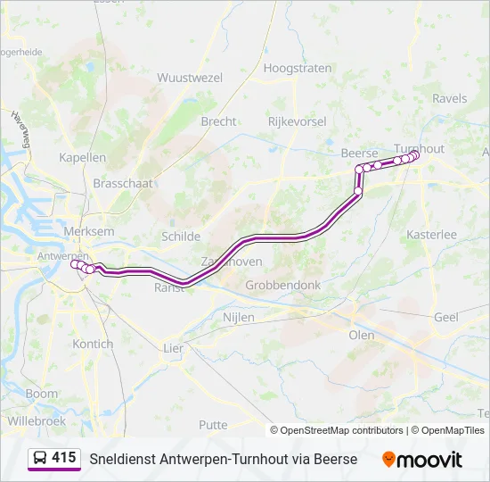415 Bus Line Map