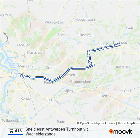 416 Bus Line Map