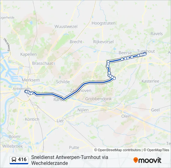 416 Bus Line Map