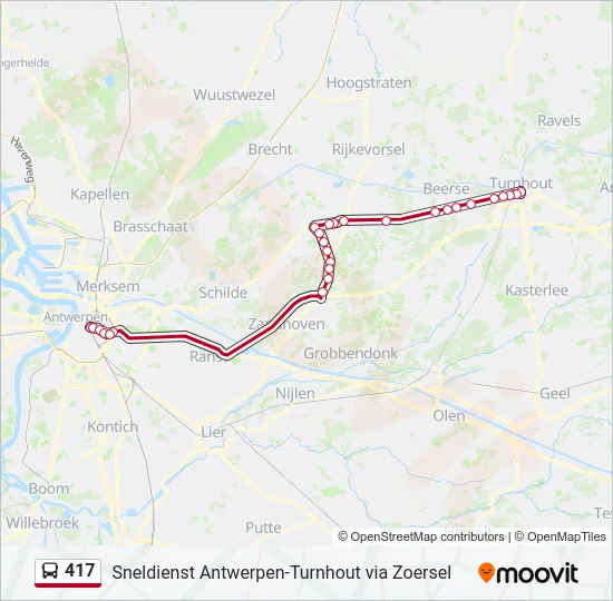 417 Bus Line Map