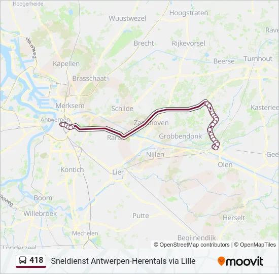 418 Bus Line Map