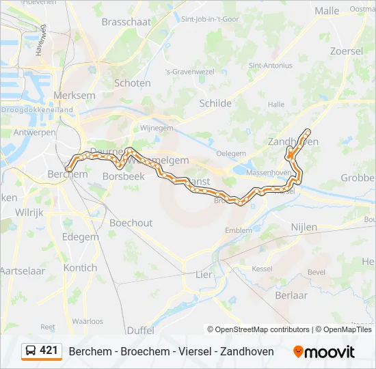 421 Bus Line Map