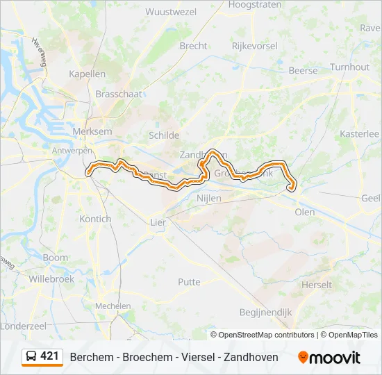 421 Bus Line Map