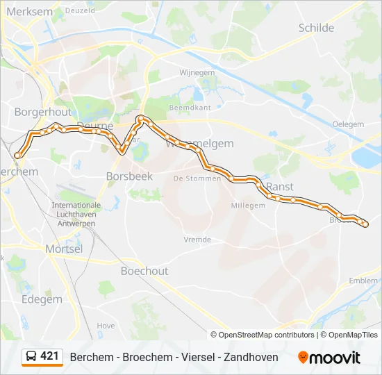 421 Bus Line Map