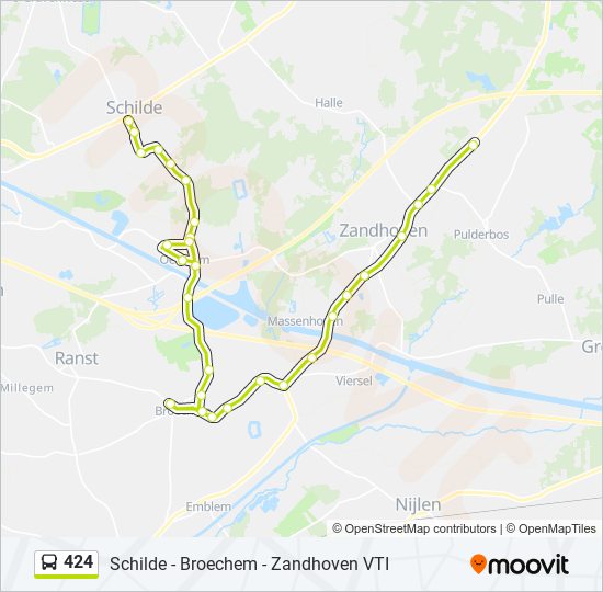 424 bus Line Map